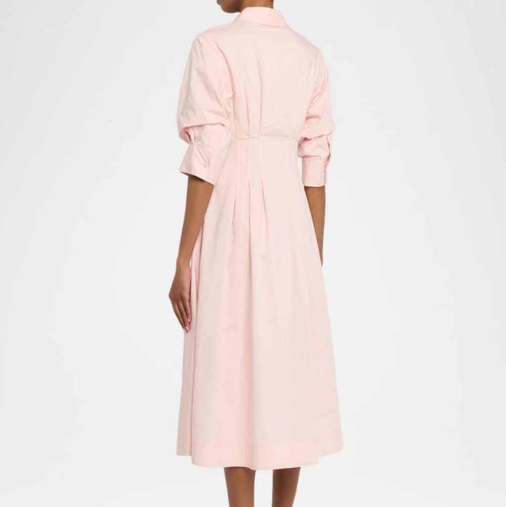Big Sale! SIMKHAI Jazz Poplin Pintuck Midi Shirtdress - Picture 2 of 9